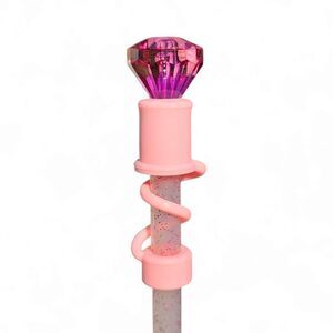 Pink Diamond Silicone 10mm Straw   Topper | Straw Cover | Fits Sta…